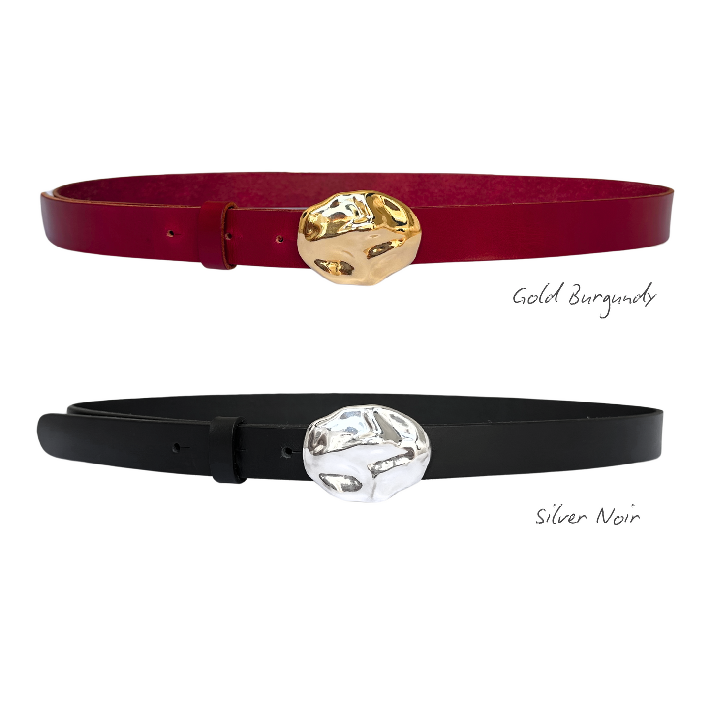 CINTURÓN DUNA GOLD BURGUNDY