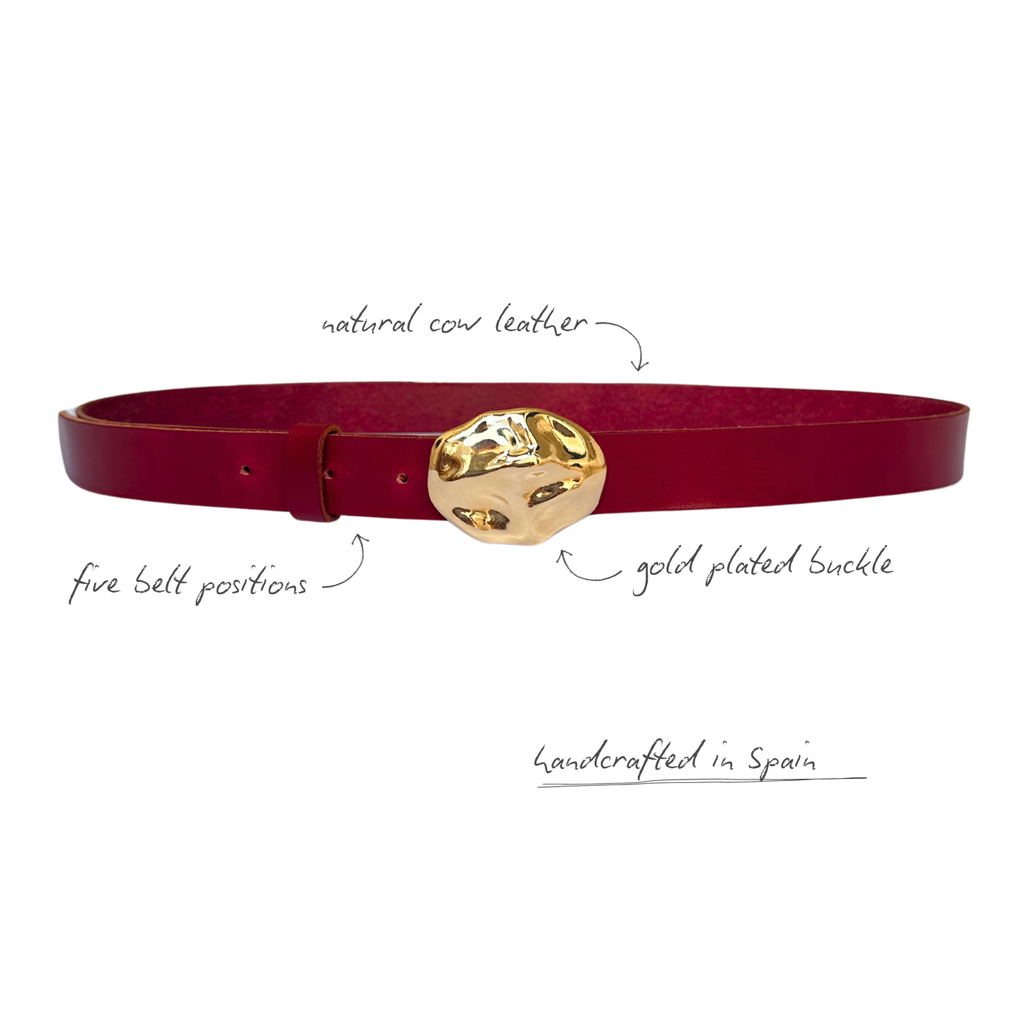 CINTURÓN DUNA GOLD BURGUNDY