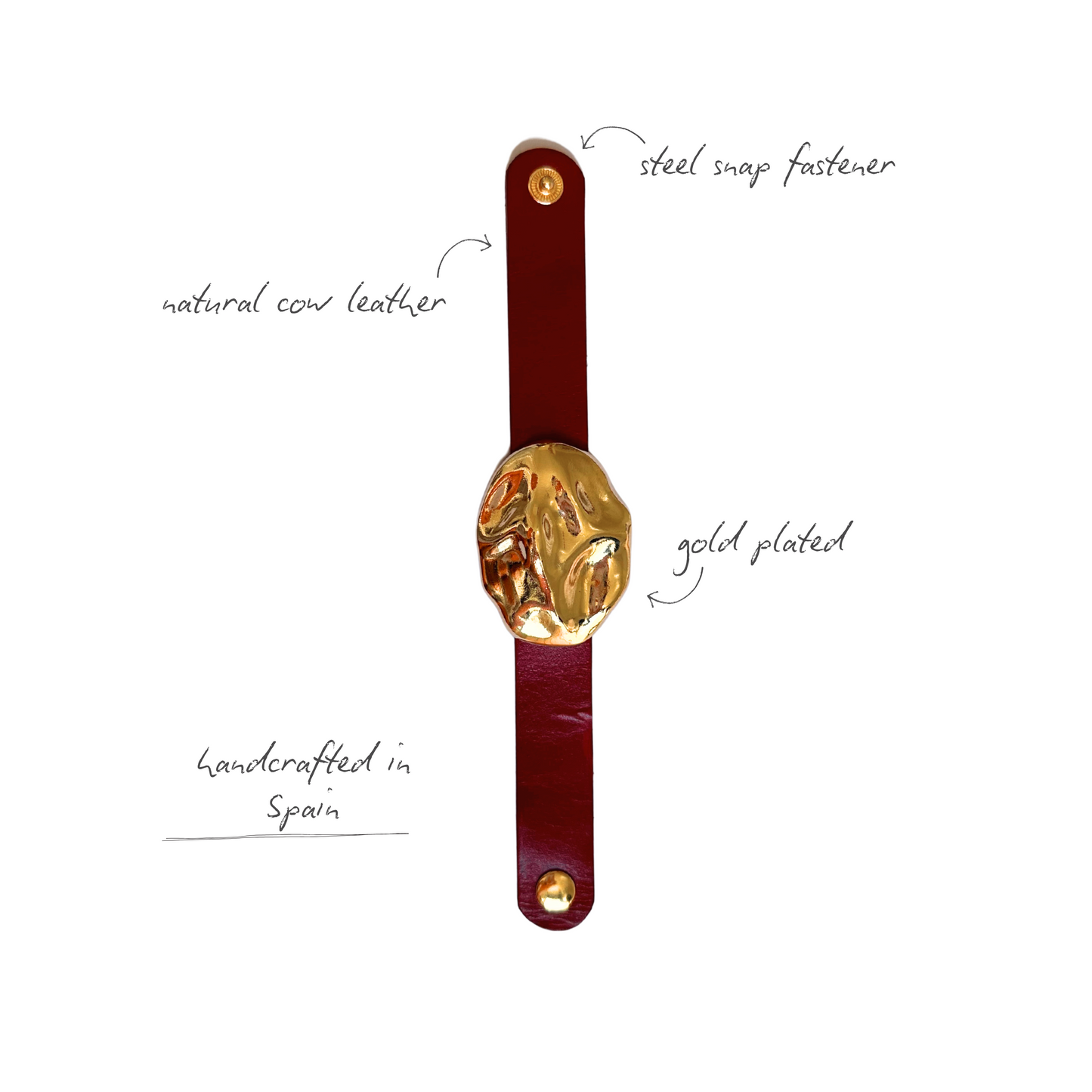 BRAZALETE GOLD BURGUNDY