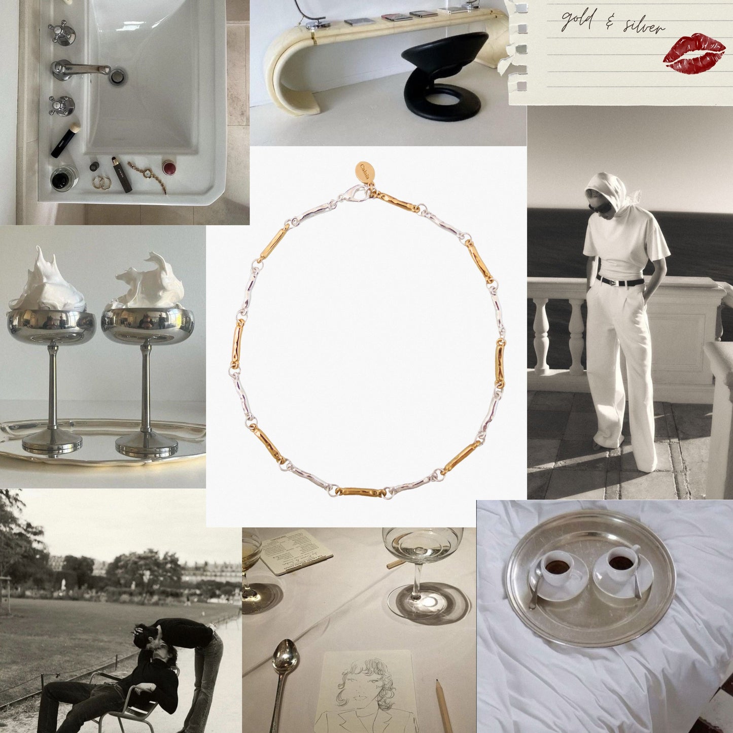 Bones Chain Gold & Silver