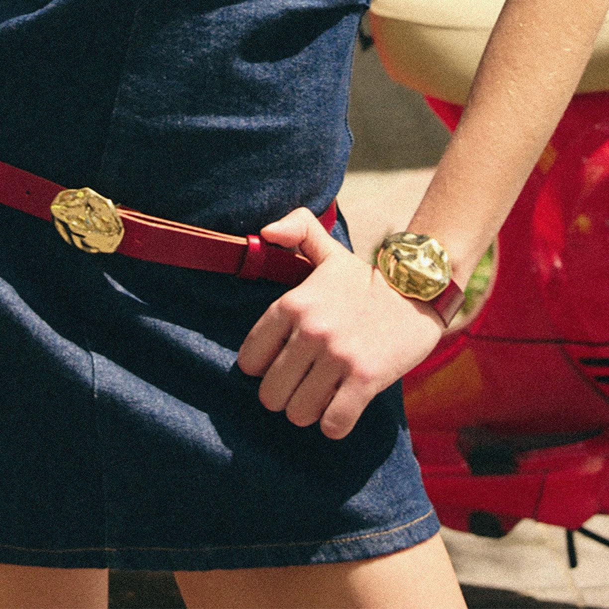 BRAZALETE GOLD BURGUNDY