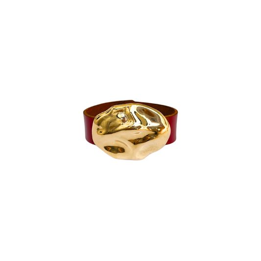 BRAZALETE GOLD BURGUNDY