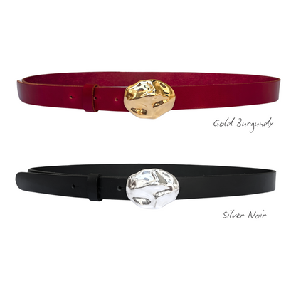 CINTURÓN DUNA GOLD BURGUNDY